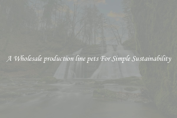  A Wholesale production line pets For Simple Sustainability 