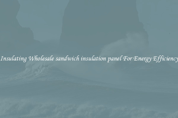 Insulating Wholesale sandwich insulation panel For Energy Efficiency