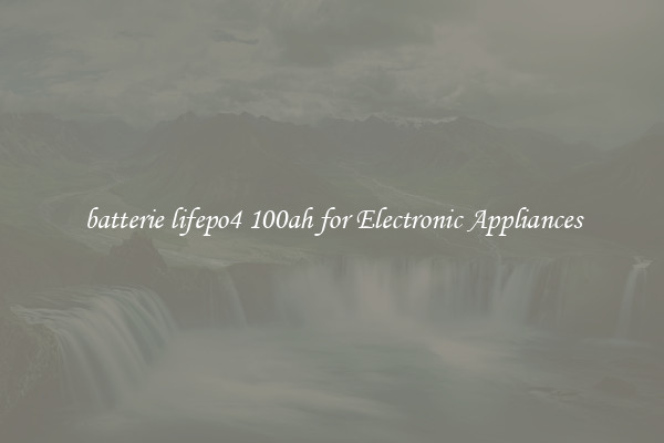 batterie lifepo4 100ah for Electronic Appliances