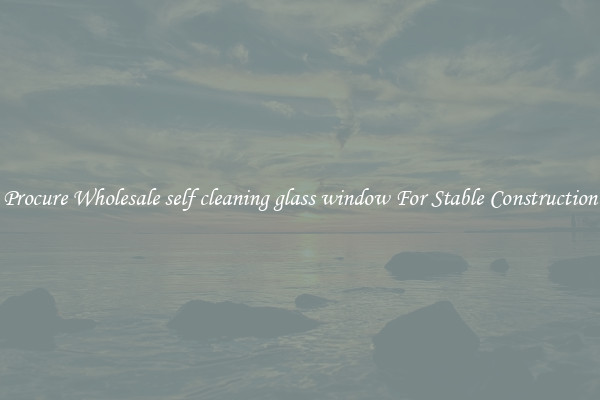 Procure Wholesale self cleaning glass window For Stable Construction