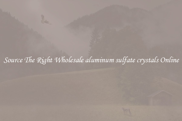 Source The Right Wholesale aluminum sulfate crystals Online