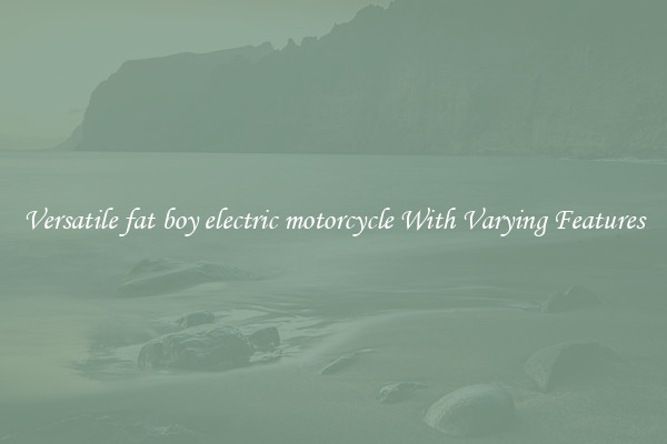 Versatile fat boy electric motorcycle With Varying Features