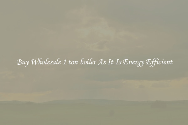 Buy Wholesale 1 ton boiler As It Is Energy Efficient